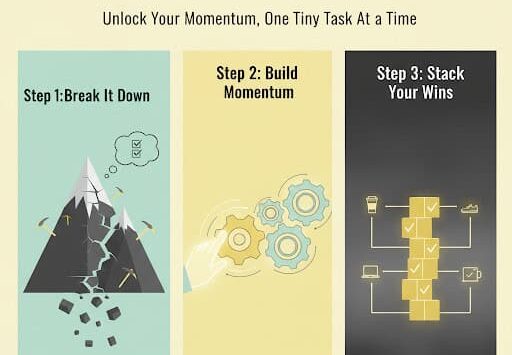 Break down procrastination with a 3-step mini-win strategy to boost productivity and achieve goals.