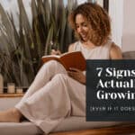 woman journaling and realizing she's growing