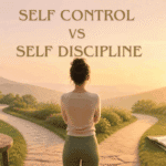 Person choosing between temptation and discipline on a sunlit path