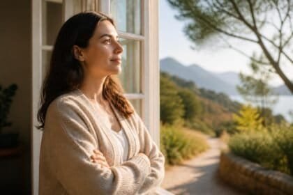 A confident person looking forward in soft light, representing self-belief and trusting your own judgment