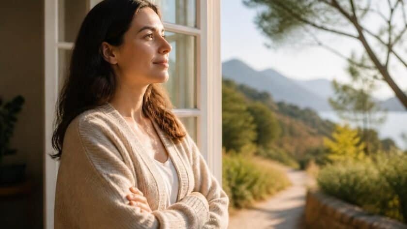 A confident person looking forward in soft light, representing self-belief and trusting your own judgment